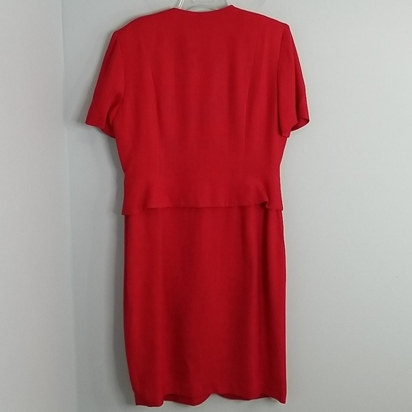 VTG Talbots Depeche Vintage Red Career V-neck Dress - Picture 7 of 7